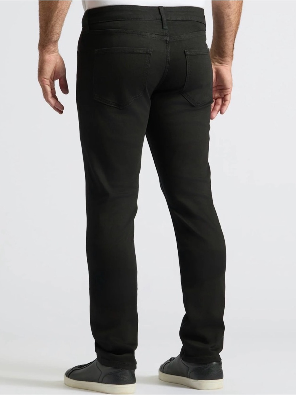 True classic Straight high stretch slim jeans faded black